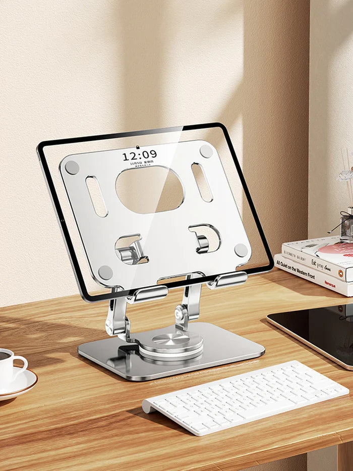 Suporte Giratório 360° para Tablet – Ajustável, Dobrável e Universal (4.7 a 12 Polegadas)