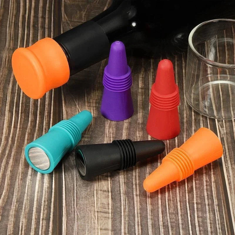 Tampa de Silicone para Garrafa de Vinho e Champanhe – Vedação à Prova de Vazamento