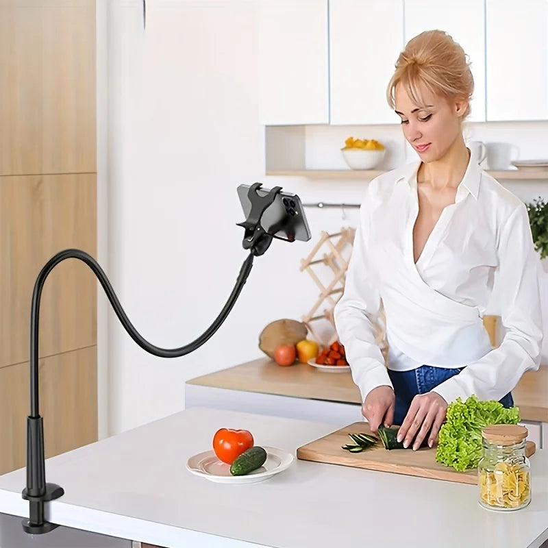 Suporte Preguiçoso para Celular com Braço Flexível – Pescoço de Ganso Longo e Ajustável