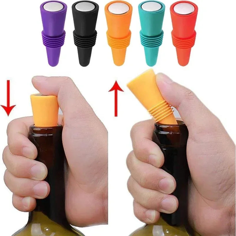 Tampa de Silicone para Garrafa de Vinho e Champanhe – Vedação à Prova de Vazamento