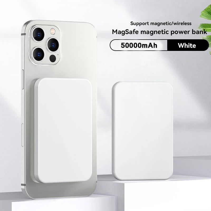 🔋 Power Bank Magnético Sem Fio 50000mAh – Carregador Portátil MagSafe para iPhone e Android