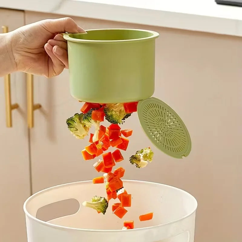 Cesta de Drenagem Tipo Imprensa – Filtro de Alimentos e Organizador de Pia Multifuncional