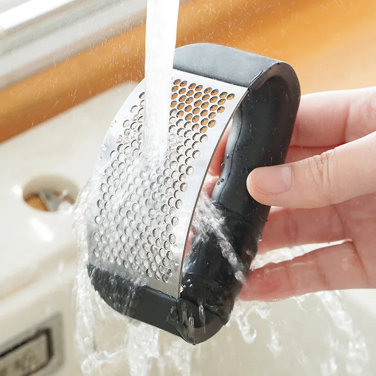 Triturador de Alho Manual em Aço Inoxidável – Picador e Cortador para Cozinha