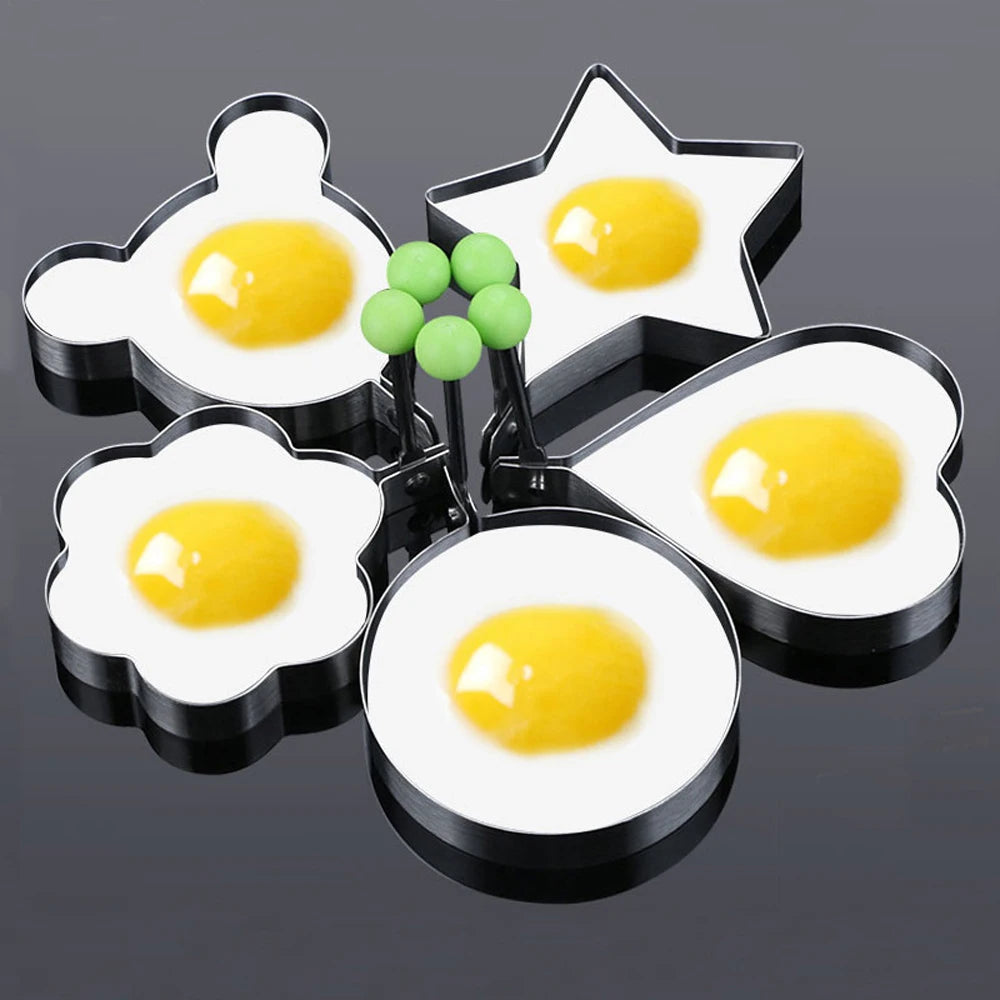 Molde Omelette em Aço Inoxidável – Kit com 5 Moldes para Ovos e Panquecas