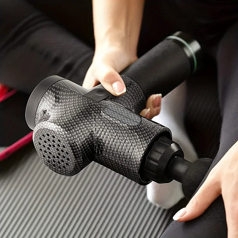 Pistola de Massagem 30 Níveis – Relaxamento Muscular Profundo com Redução de Ruído