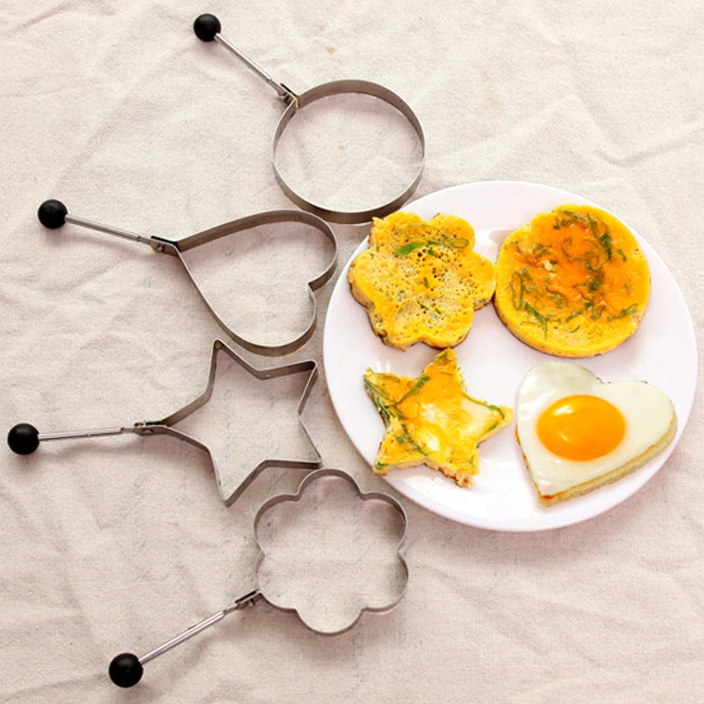 Molde Omelette em Aço Inoxidável – Kit com 5 Moldes para Ovos e Panquecas