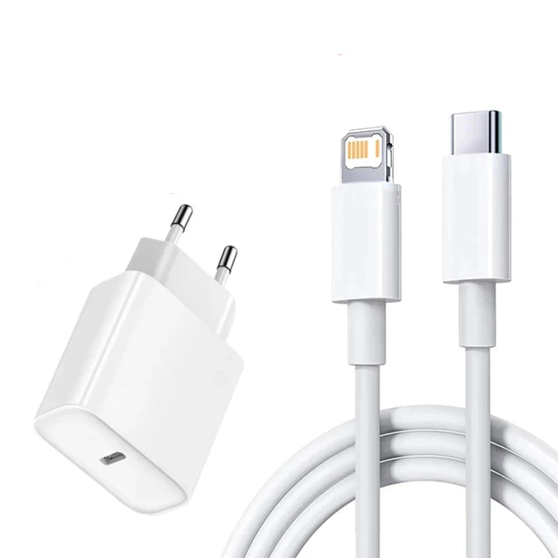 Carregador Rápido PD 20W para iPhone – Cabo Tipo C de Alta Velocidade